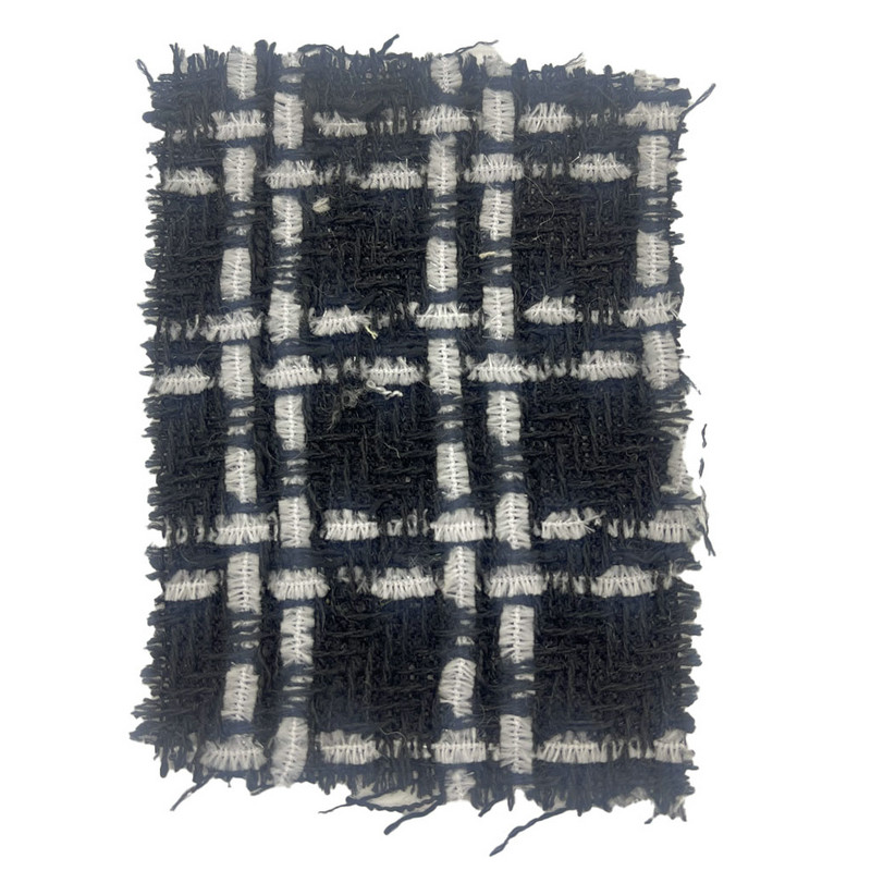 Ajaton musta villaruudullinen kudotut Tweed-kankaat vaatteisiin 23545