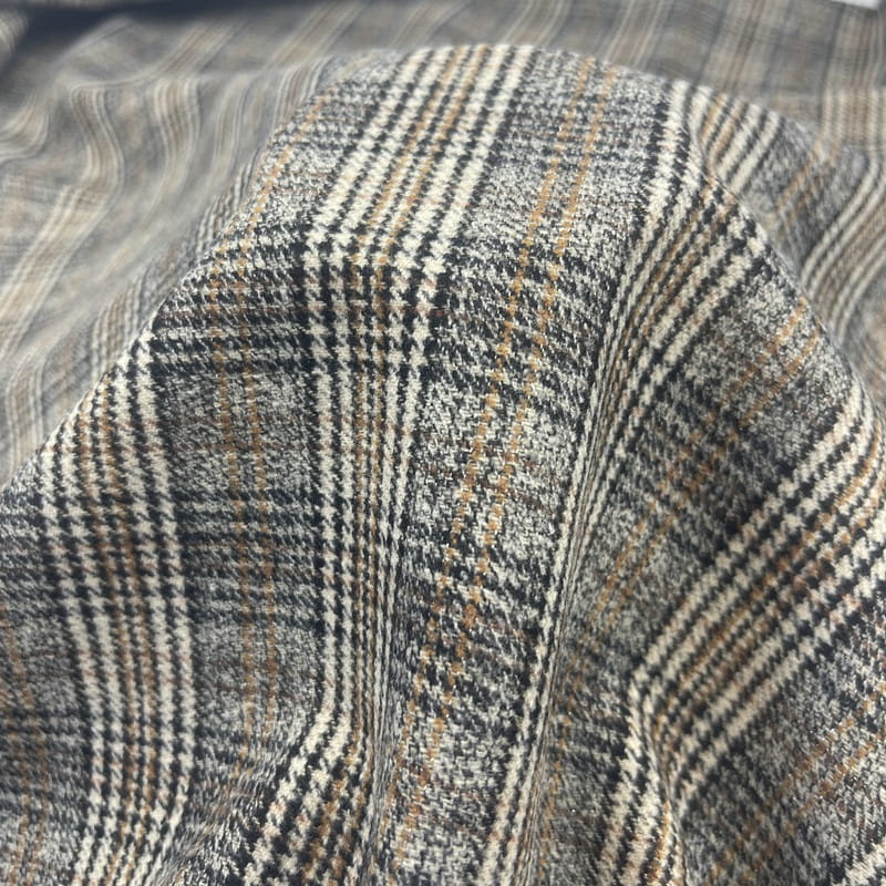 Ruudullinen Houndstooth Check Ruskeat metalliset kudotut kankaat puvuksi 250515